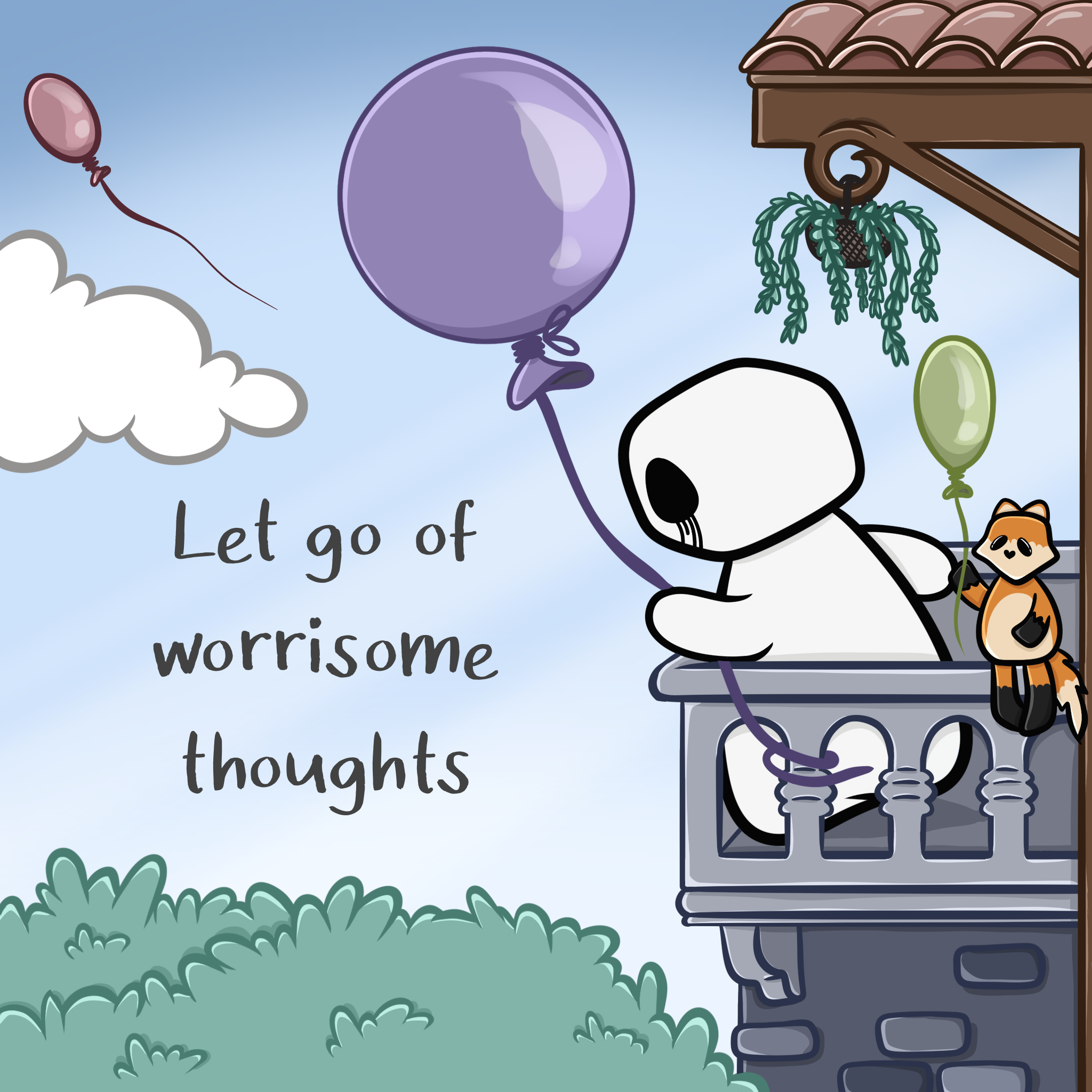 Klutzi letting go of worrisome thoughts