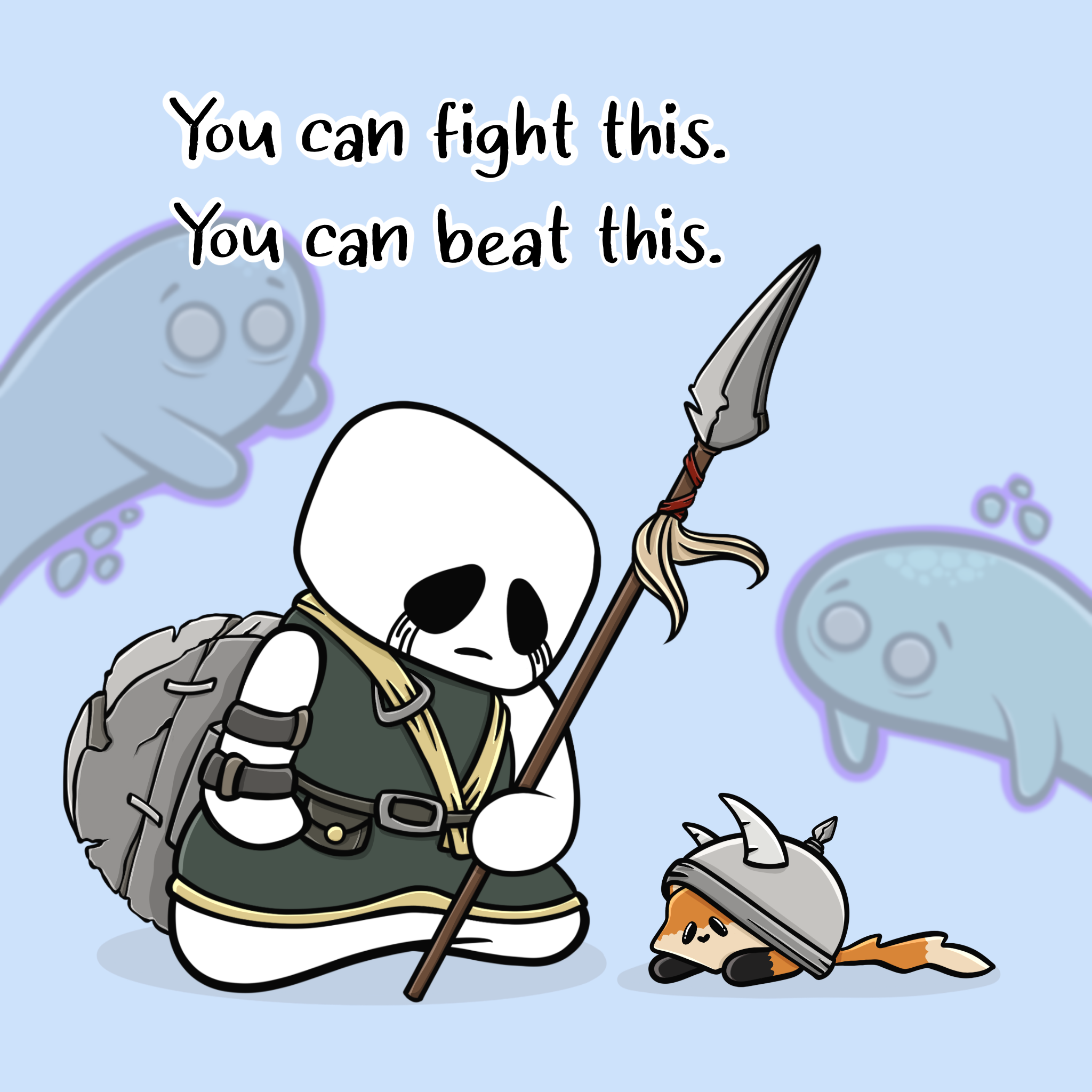 Klutzi fighting through panic